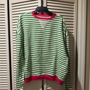 Free People sweatshirt Striped Knit with Red Accent
